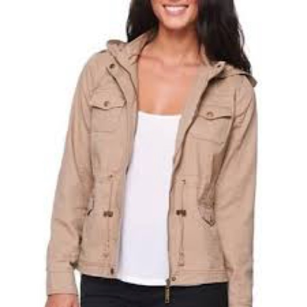 LA Hearts NWOT Khaki Zip Up Hooded Jacket